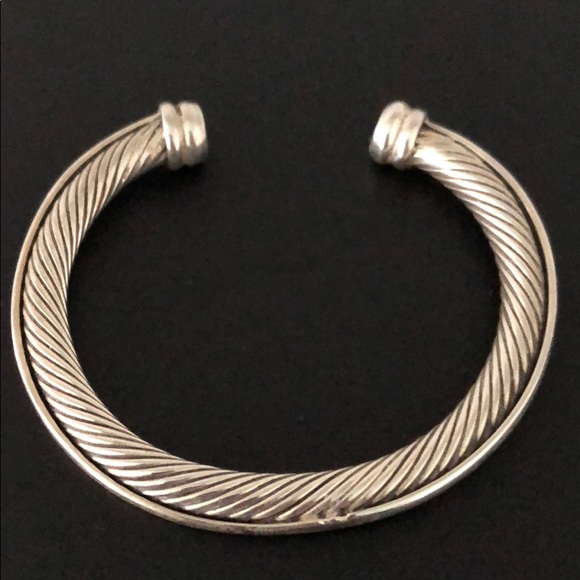 VINTAGE STERLING SILVER SPIRAL DESIGN CUFF - Picture 5 of 8